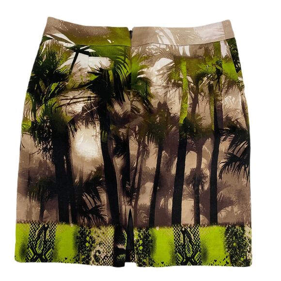 Worthington Skirt Womens Sz 6 Tropical Green Brown Snake Skin Office Career Work - Picture 5 of 7